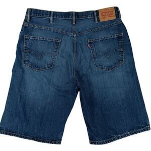 Levis 569 Denim Shorts Mens 38 Blue Wash Fade Loose Street Skate